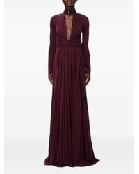 Elisabetta Franchi - Cut-Out Ruched-Waist Maxi Dress - Lyst