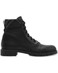 Burberry - Leather Durham Boots - Lyst