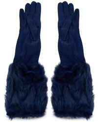 Alberta Ferretti - Fur Trim Leather Gloves - Lyst