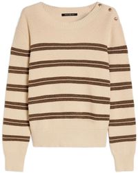 Pennyblack - Button-Detail Striped Sweater - Lyst