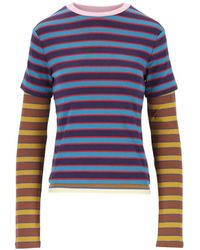 STAUD - Dillon Striped Long-Sleeve T-Shirt - Lyst