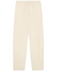 Lardini - Flannellen Straight Broek - Lyst