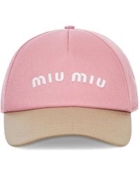 Miu Miu - Drill Two-Tone Logo Baseball Cap - Lyst