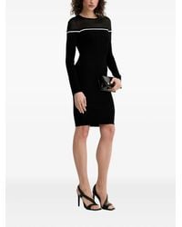 Liu Jo - Mesh-Insert Ribbed-Knit Mini Dress - Lyst