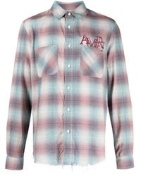 Amiri - Staggered-logo Check-pattern Shirt - Lyst