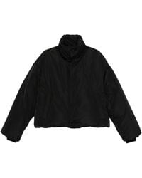 Ami Paris - Cropped Padded Jacket With High Collar - Lyst