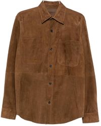 Fursac - Button-Front Suede Overshirt - Lyst