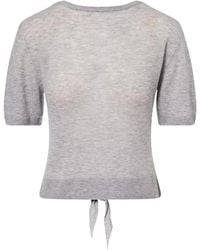 Ganni - Open-Back Tie-Fastening Blouse - Lyst