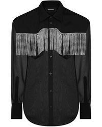 DSquared² - Fringed Panelled Shirt - Lyst
