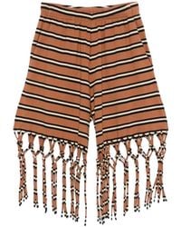 Nanushka - Short Rayé Analu À Franges - Lyst