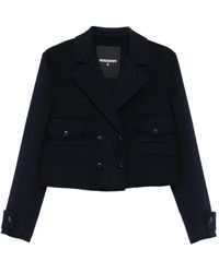 Patrizia Pepe - Doppelreihige Jacke Mit Klappentasche - Lyst