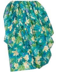 Chloé - Gedrapeerde Mini-Rok Met Bloemenprint - Lyst