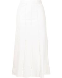 Mrz High-waisted A-line Midi Skirt - White