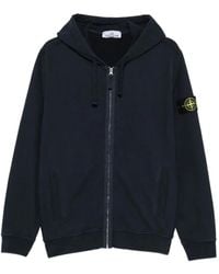 Stone Island - Felpa Con Cappuccio E Zip - Lyst