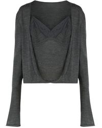 Alberta Ferretti - Cardigan En Laine À Design Ouvert - Lyst