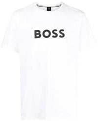 BOSS - Cotton Jersey T-Shirt With Logo Print - Lyst