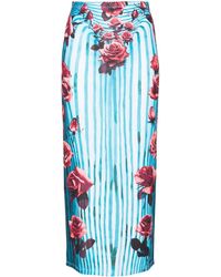 Jean Paul Gaultier - Morphing Rose-print Pencil Skirt - Women's - Polyester/elastane - Lyst