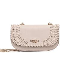 Guess - Mini Tatum Umhängetasche Mit Gewebter Kette - Lyst