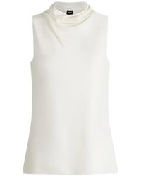 BOSS - Cowl-Neck Sleeveless Top - Lyst