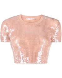 Alexander Wang - スパンコール クロップドtシャツ - Lyst