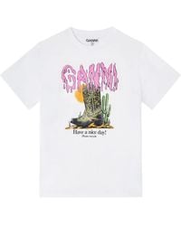 Ganni - Top Met Print - Lyst