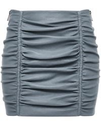 DSquared² - Ruched Leather Skirt - Lyst