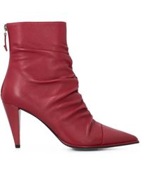 Pinko - Nappa-Leather Ankle Boots With High Heel And Pointed Toe - Lyst