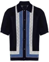 Prada - Stripe-detail Cashmere Polo Shirt - Lyst