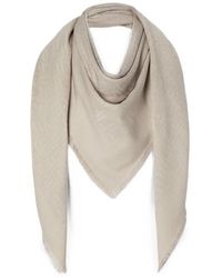 Fendi - Ff Logo Frayed Scarf - Lyst
