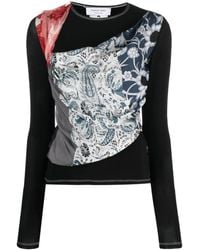 Marine Serre - Camiseta a capas con manga larga - Lyst