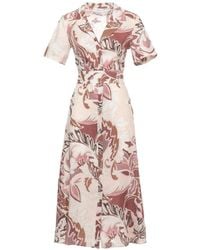 Marella - Pacche Patterned Belted Dress - Lyst