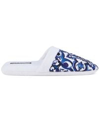 Dolce & Gabbana - Barocco-Print Terry-Cloth Slippers - Lyst