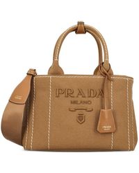 Prada - Borsa Tote Jardinière Piccola Con Logo Goffrato - Lyst