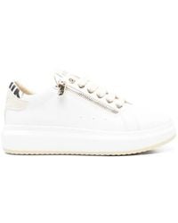 Keys - Zip-Detail Leather Sneakers - Lyst