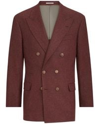 Brunello Cucinelli - Virgin Wool And Cashmere Flannel Cavallo Tailor Blazer - Lyst