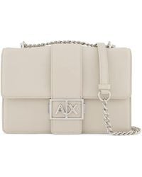 ARMANI EXCHANGE - Borsa A Spalla Con Placca Logo - Lyst