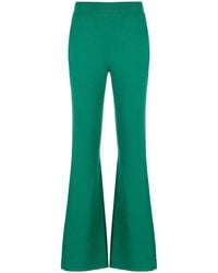 Alberta Ferretti - Flared Fine-Knit Trousers - Lyst