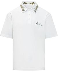 Amiri - Floral-Collar Polo Shirt - Lyst