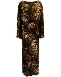 Roberto Cavalli - Leopard-print Embellished Maxi Dress - Lyst