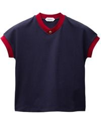 Versace - Camiseta De Punto De Algodón Elástico - Lyst
