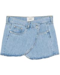 Coperni - Asymmetrical Denim Skirt With Button Detail - Lyst