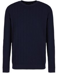 Giorgio Armani - Chevron-knit Wool-blend Jumper - Lyst