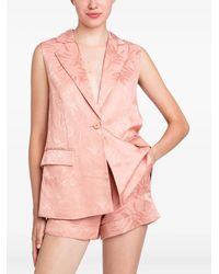 Twinset - Leaf-Print Single-Breasted Waistcoat - Lyst