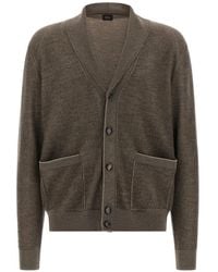 Brioni - Shawl-Neck Vanisé-Weave Cardigan - Lyst