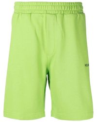 Helmut Lang - Logo-Print Cotton Track Shorts - Lyst