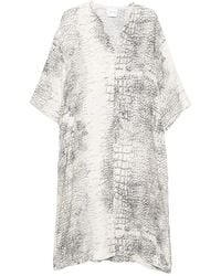 Nude - V-Neck Printed Dress - Lyst