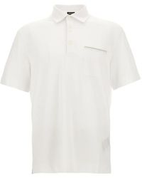 ZEGNA - Piqué Cotton Polo Shirt - Lyst