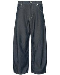 Comme des Garçons - Contrast-Stitch Wide-Leg Trousers - Lyst