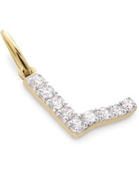 Monica Vinader - 14kt Yellow Gold L Laboratory-grown Diamond Charm - Lyst