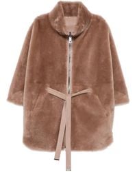 Suprema - Belted Shearling Jacket - Lyst